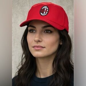 🇮🇹 AC Milan Crest Baseball Cap Red - Men OSFA